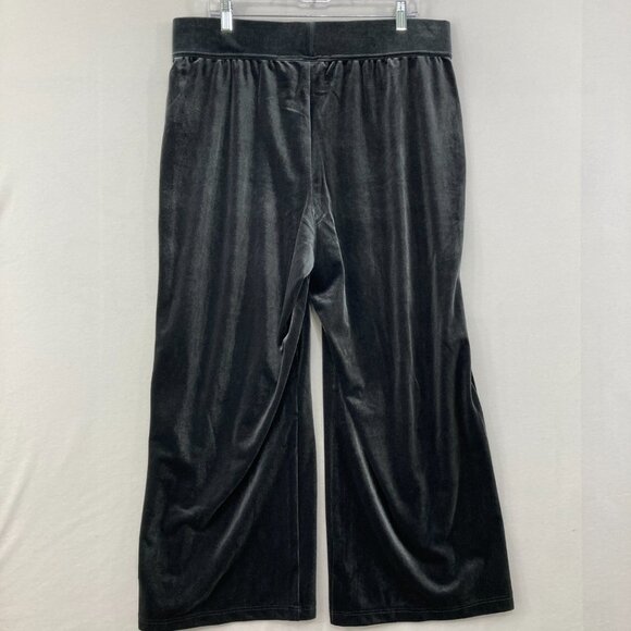 Lands' End size 1X Gray Velvet Stretch Pull-on Wide Leg Ankle Pants - Picture 8 of 9